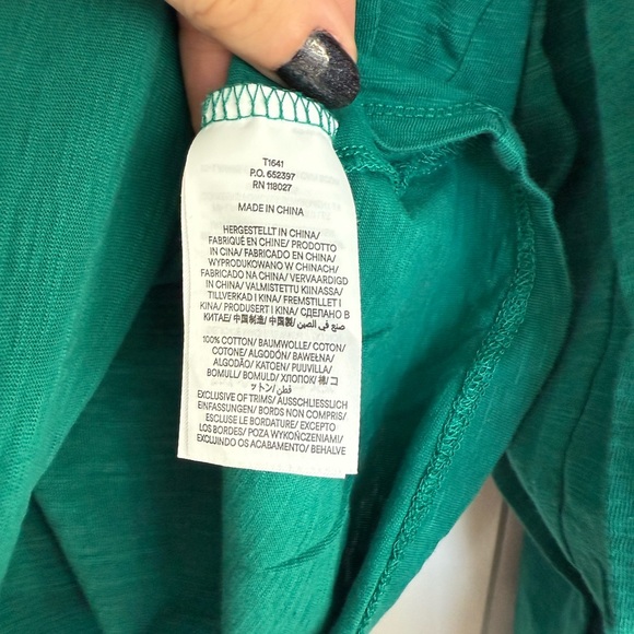 Boden Malachitee Ali Long Sleeve 100% Cotton Pom Top in Green size US 2 UK 6 - Picture 9 of 11